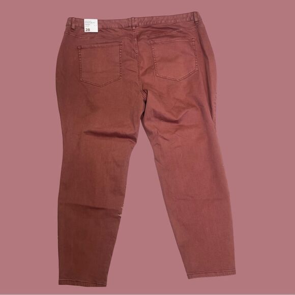 🫦 Lane Bryant mauve super stretch, mid rise, skinny jeans plus size 28 nwt - Picture 5 of 8